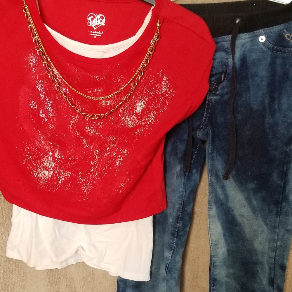 Justice shirt and Leggings